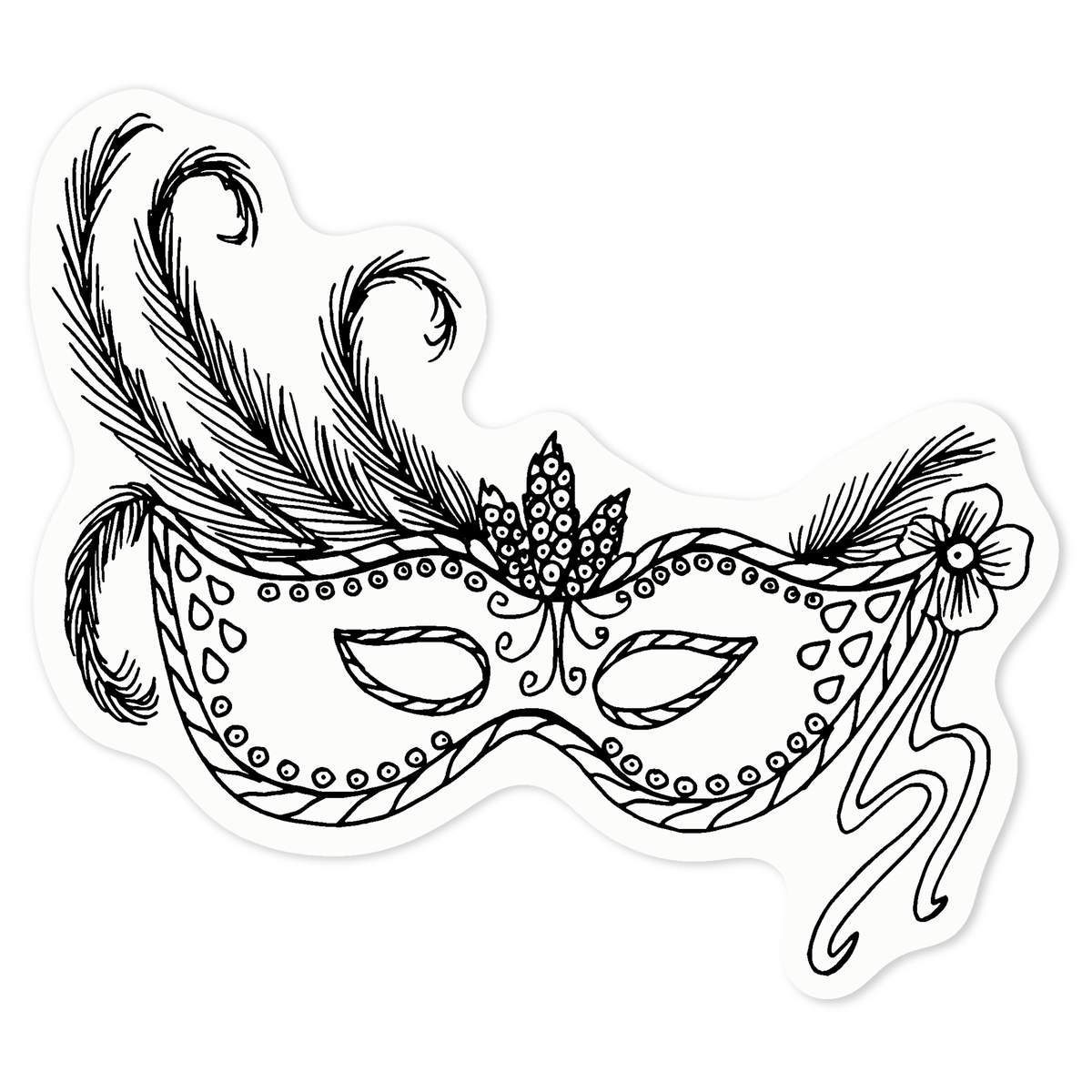 'Masquerade Mask' Clear Premium Vinyl Decal Stickers – Waterproof, Durable & Easy to Apply - For Car Bumpers, Windows, Bins & More - Medium (100mm) (DC00005946)