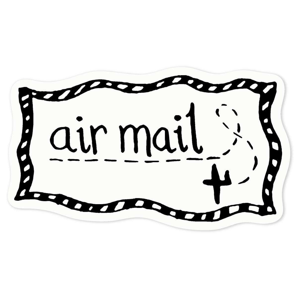 'Air Mail' Clear Premium Vinyl Decal Stickers – Waterproof, Durable & Easy to Apply - For Car Bumpers, Windows, Bins & More - Medium (100mm) (DC00009290)