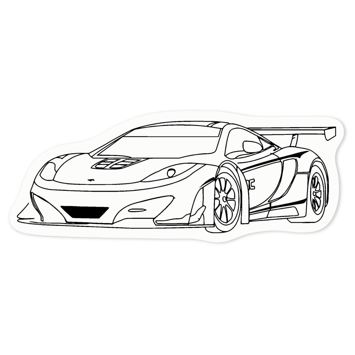 'Sports Car' Clear Premium Vinyl Decal Stickers – Waterproof, Durable & Easy to Apply - For Car Bumpers, Windows, Bins & More - Medium (100mm) (DC00014994)