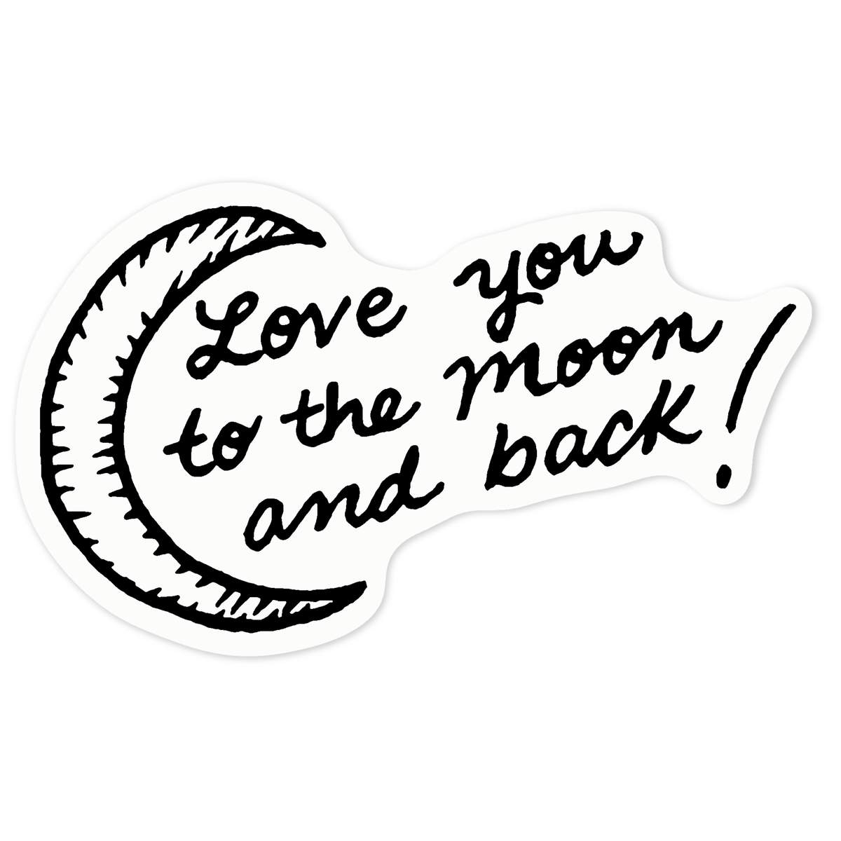 'To The Moon And Back' Clear Premium Vinyl Decal Stickers – Waterproof, Durable & Easy to Apply - For Car Bumpers, Windows, Bins & More - Medium (100mm) (DC00024202)