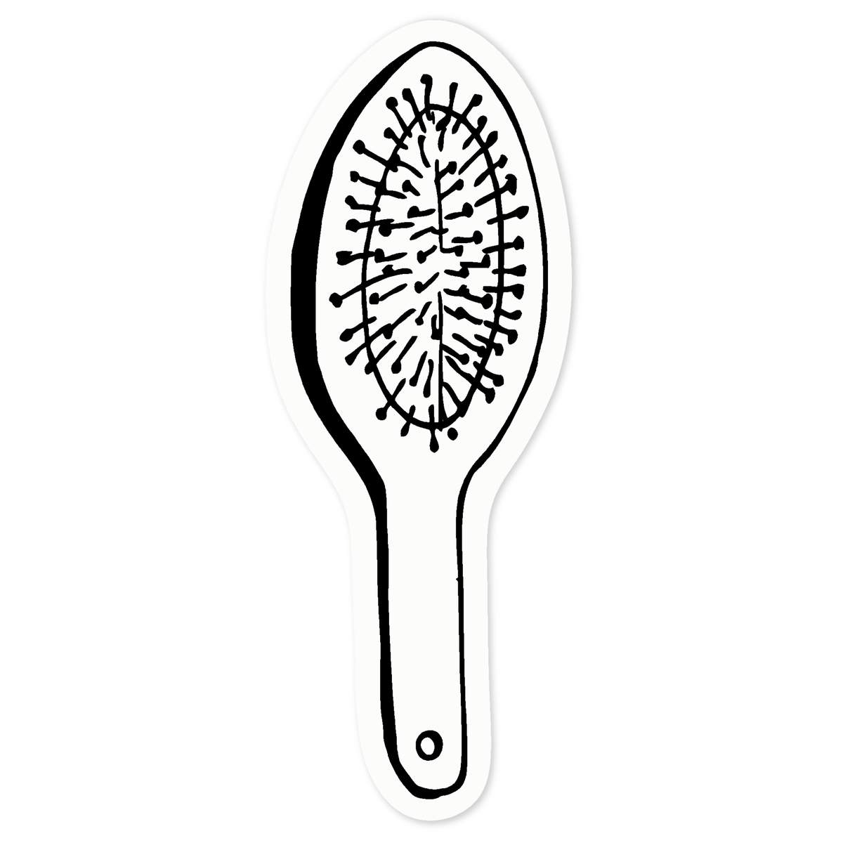 'Hair Brush' Clear Premium Vinyl Decal Stickers – Waterproof, Durable & Easy to Apply - For Car Bumpers, Windows, Bins & More - Medium (100mm) (DC00024874)