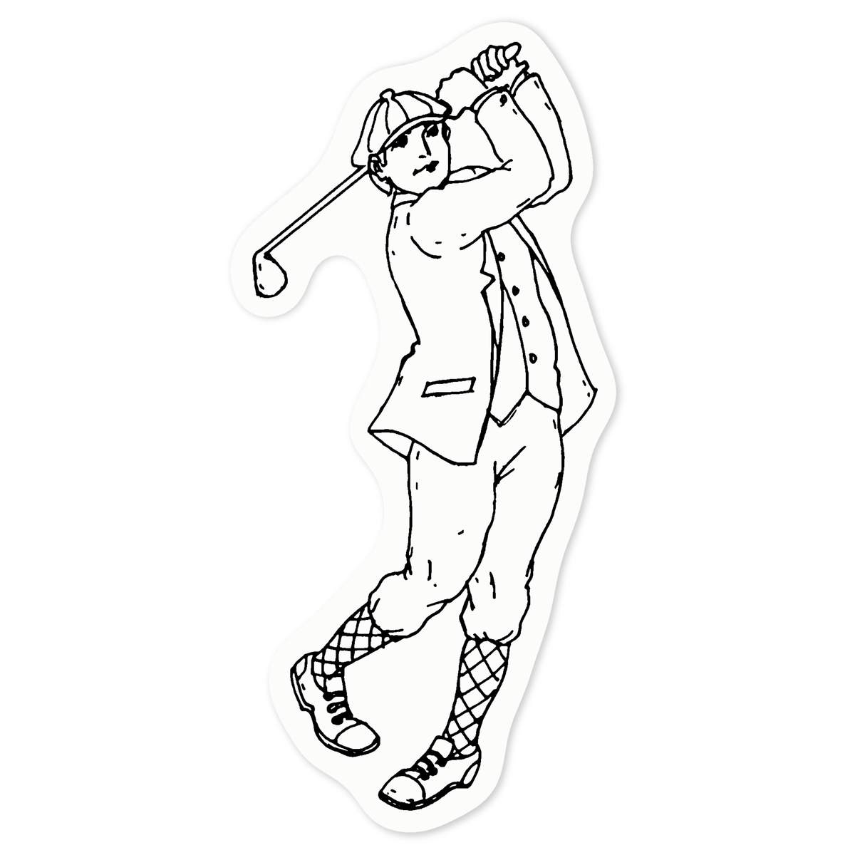 'Golf Swing' Clear Premium Vinyl Decal Stickers – Waterproof, Durable & Easy to Apply - For Car Bumpers, Windows, Bins & More - Medium (100mm) (DC00027874)
