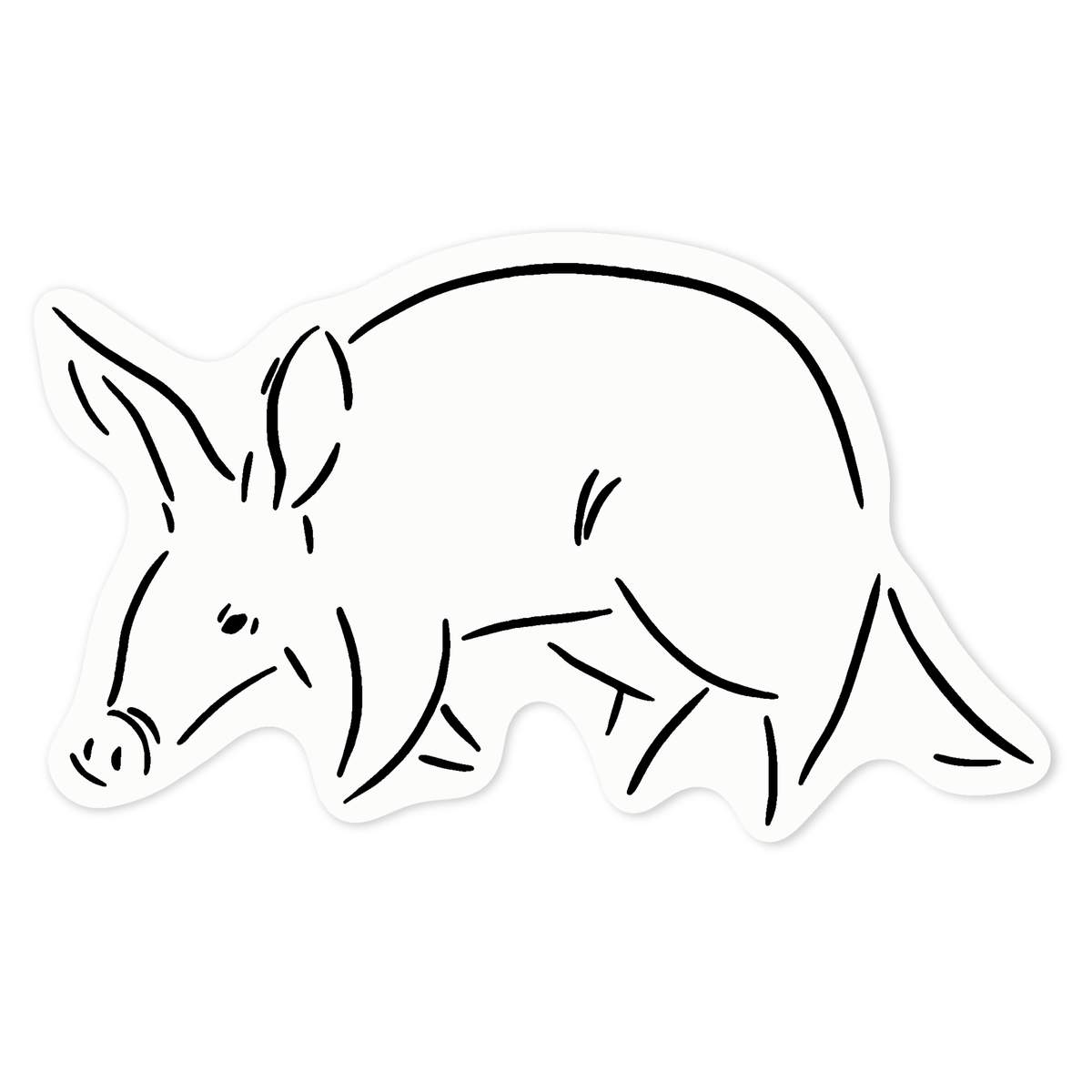 'Walking Aardvark' Vinyl Decal Sticker - Clear, 10cm - Waterproof Permanent Graphic for Cars, Windows, Bins and Smooth Surfaces (DC00033530)