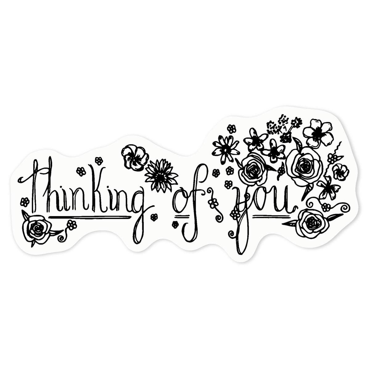 'Thinking Of You' Clear Premium Vinyl Decal Stickers – Waterproof, Durable & Easy to Apply - For Car Bumpers, Windows, Bins & More - Medium (100mm) (DC00034858)