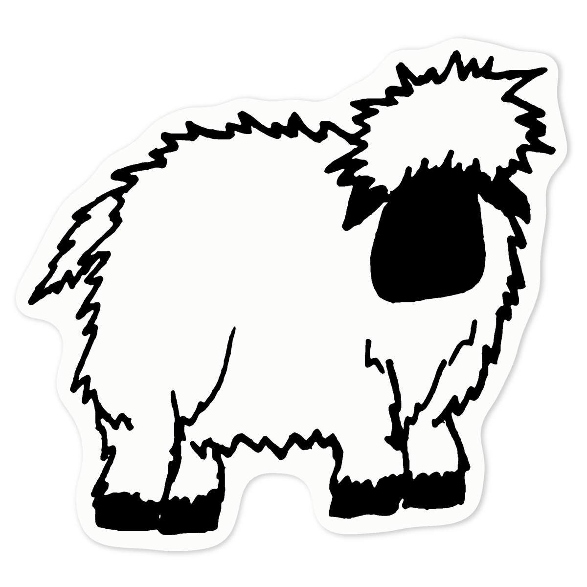 'Standing Sheep' Clear Premium Vinyl Decal Stickers – Waterproof, Durable & Easy to Apply - For Car Bumpers, Windows, Bins & More - Medium (100mm) (DC00042362)
