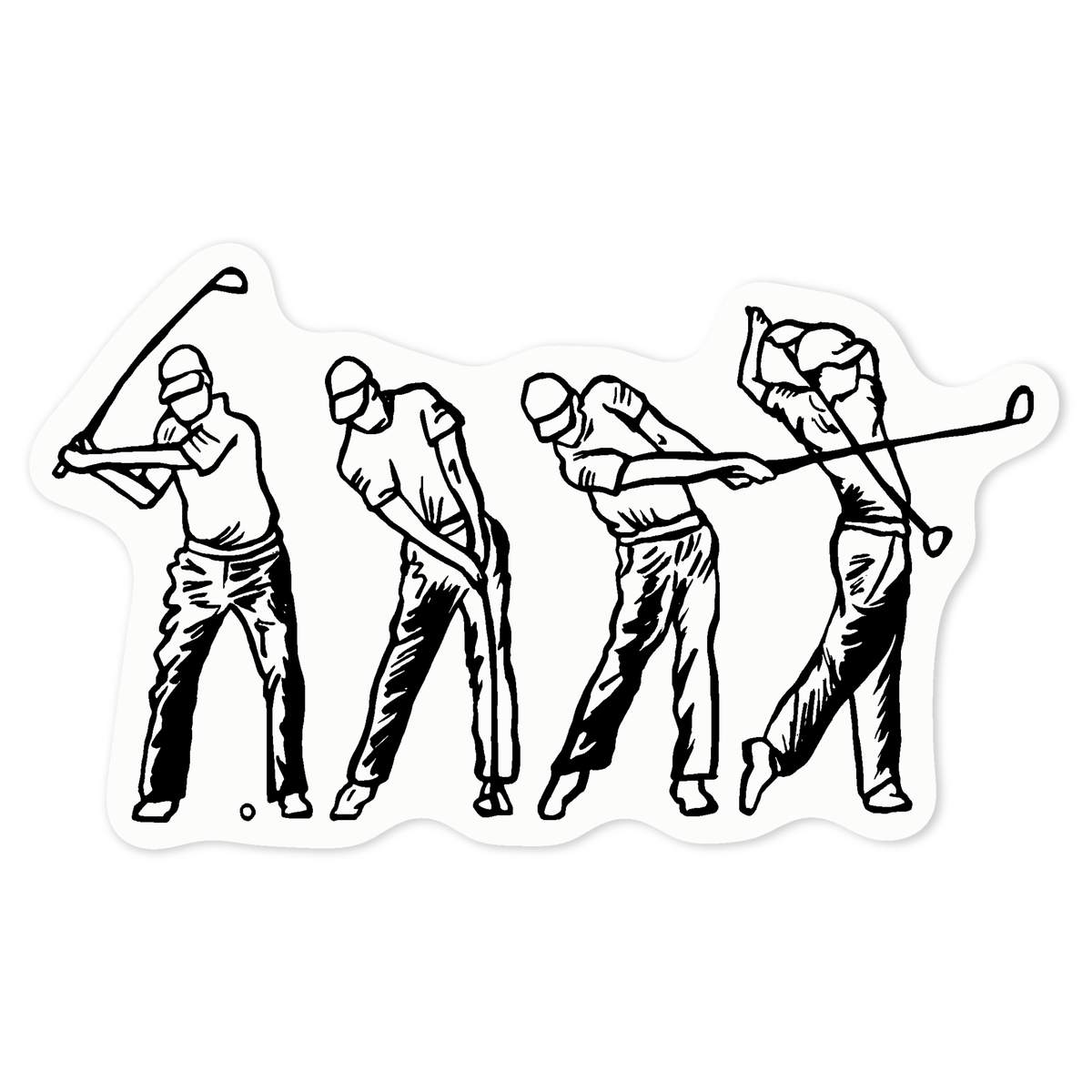 'Golf Sequence' Clear Premium Vinyl Decal Stickers – Waterproof, Durable & Easy to Apply - For Car Bumpers, Windows, Bins & More - Medium (100mm) (DC00051602)
