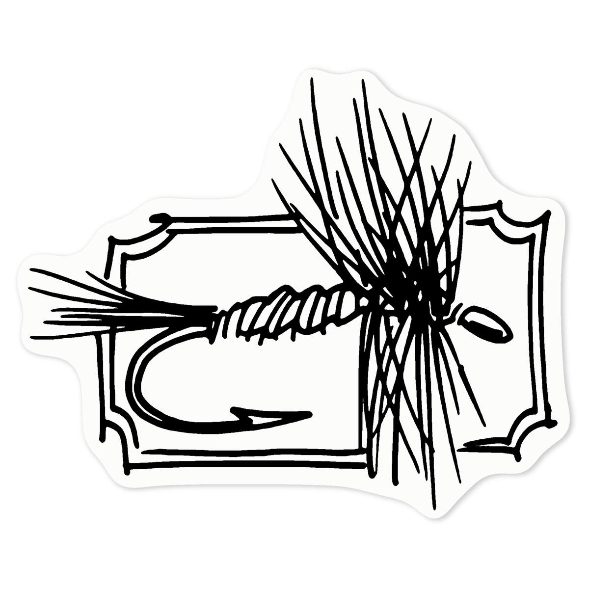 'Fishing Fly' Clear Premium Vinyl Decal Stickers – Waterproof, Durable & Easy to Apply - For Car Bumpers, Windows, Bins & More - Medium (100mm) (DC00056466)