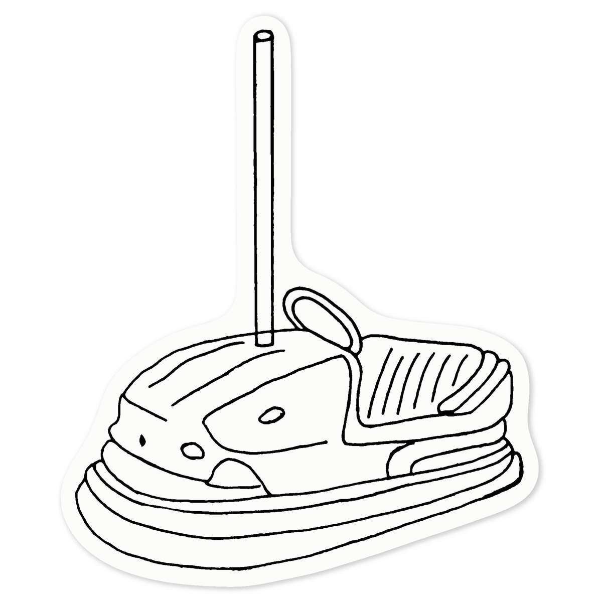 'Dodgem Car' Clear Premium Vinyl Decal Stickers – Waterproof, Durable & Easy to Apply - For Car Bumpers, Windows, Bins & More - Medium (100mm) (DC00057442)