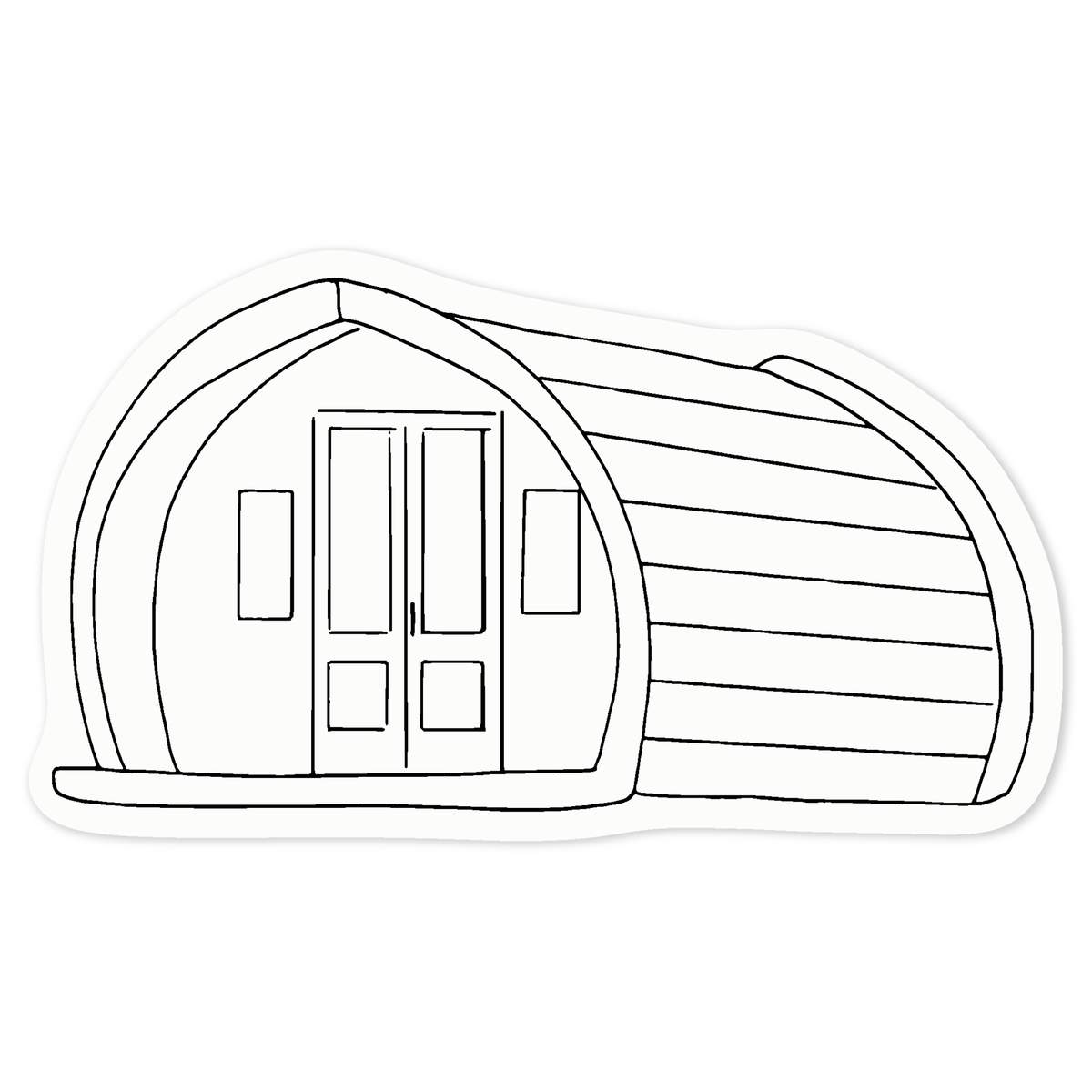 'Glamping Hut' Clear Premium Vinyl Decal Stickers – Waterproof, Durable & Easy to Apply - For Car Bumpers, Windows, Bins & More - Medium (100mm) (DC00058682)
