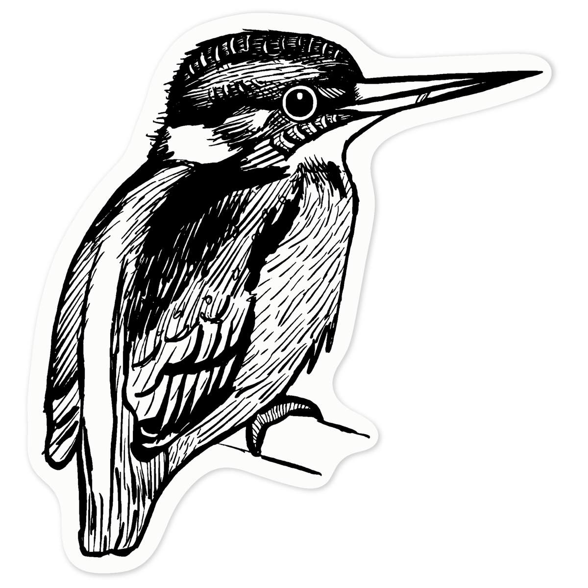 'Kingfisher' Vinyl Decal Sticker - Clear, 10cm - Waterproof Permanent Graphic for Cars, Windows, Bins and Smooth Surfaces (DC00059306)