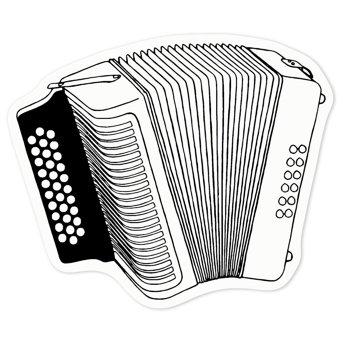 'Accordian' Vinyl Decal Sticker - Clear, 10cm - Waterproof Permanent Graphic for Cars, Windows, Bins and Smooth Surfaces (DC00060186)