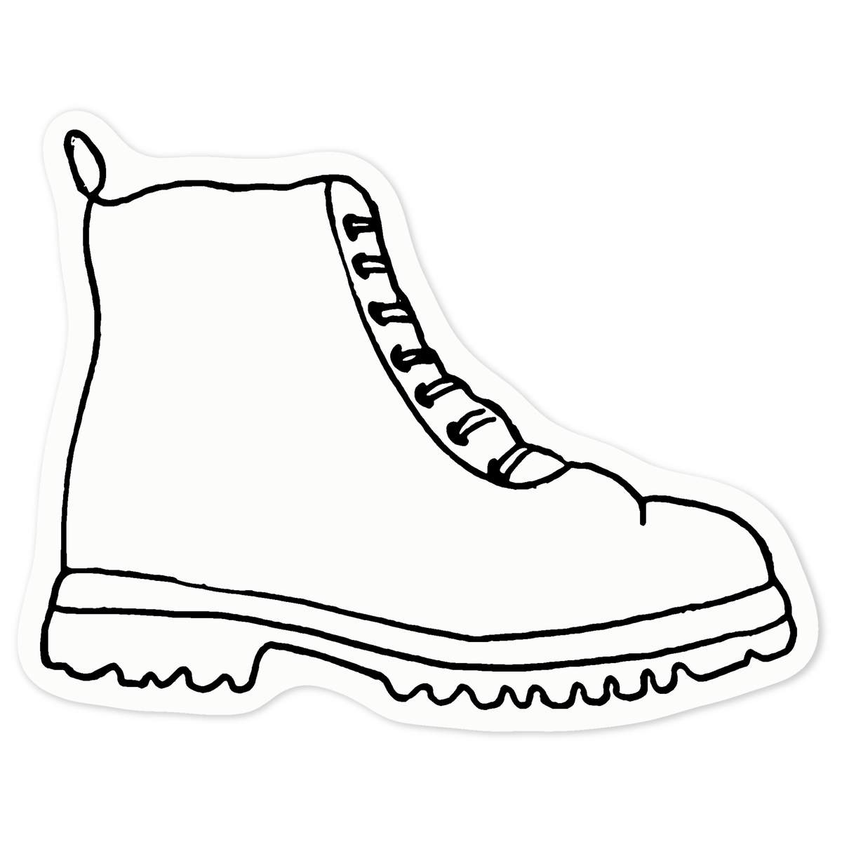 'Work Boot' Clear Premium Vinyl Decal Stickers – Waterproof, Durable & Easy to Apply - For Car Bumpers, Windows, Bins & More - Medium (100mm) (DC00061466)