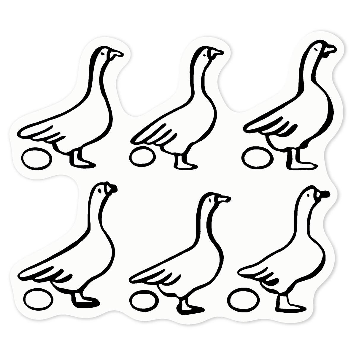 'Geese Pattern' Vinyl Decal Sticker - Clear, 10cm - Waterproof Permanent Graphic for Cars, Windows, Bins and Smooth Surfaces (DC00066738)