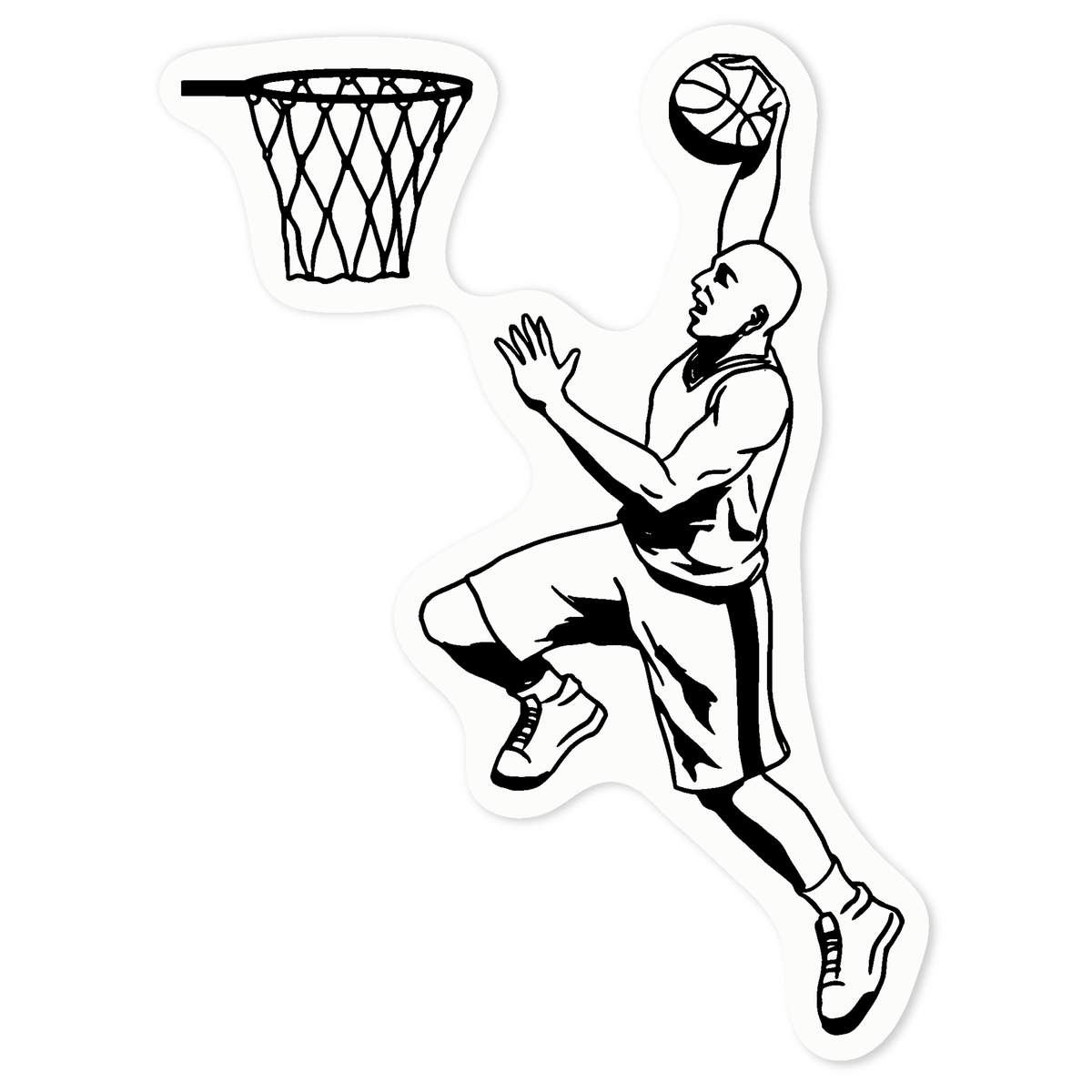 'Basketball Player' Clear Premium Vinyl Decal Stickers – Waterproof, Durable & Easy to Apply - For Car Bumpers, Windows, Bins & More - Medium (100mm) (DC00072570)