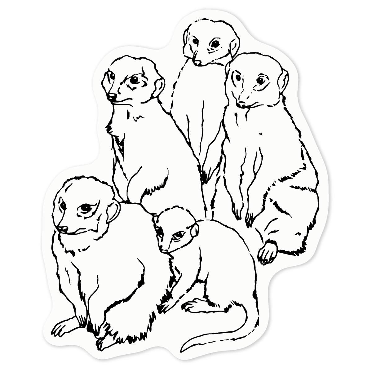 'Meerkat Family' Clear Premium Vinyl Decal Stickers – Waterproof, Durable & Easy to Apply - For Car Bumpers, Windows, Bins & More - Medium (100mm) (DC00077050)