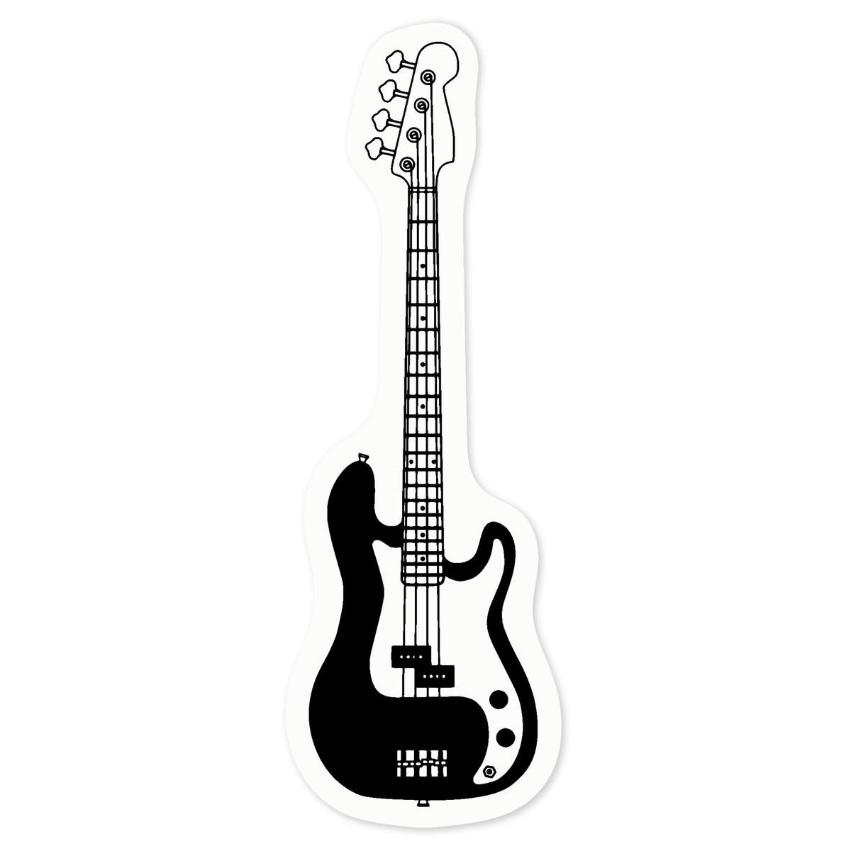 'Bass Guitar' Clear Premium Vinyl Decal Stickers – Waterproof, Durable & Easy to Apply - For Car Bumpers, Windows, Bins & More - Medium (100mm) (DC00077386)