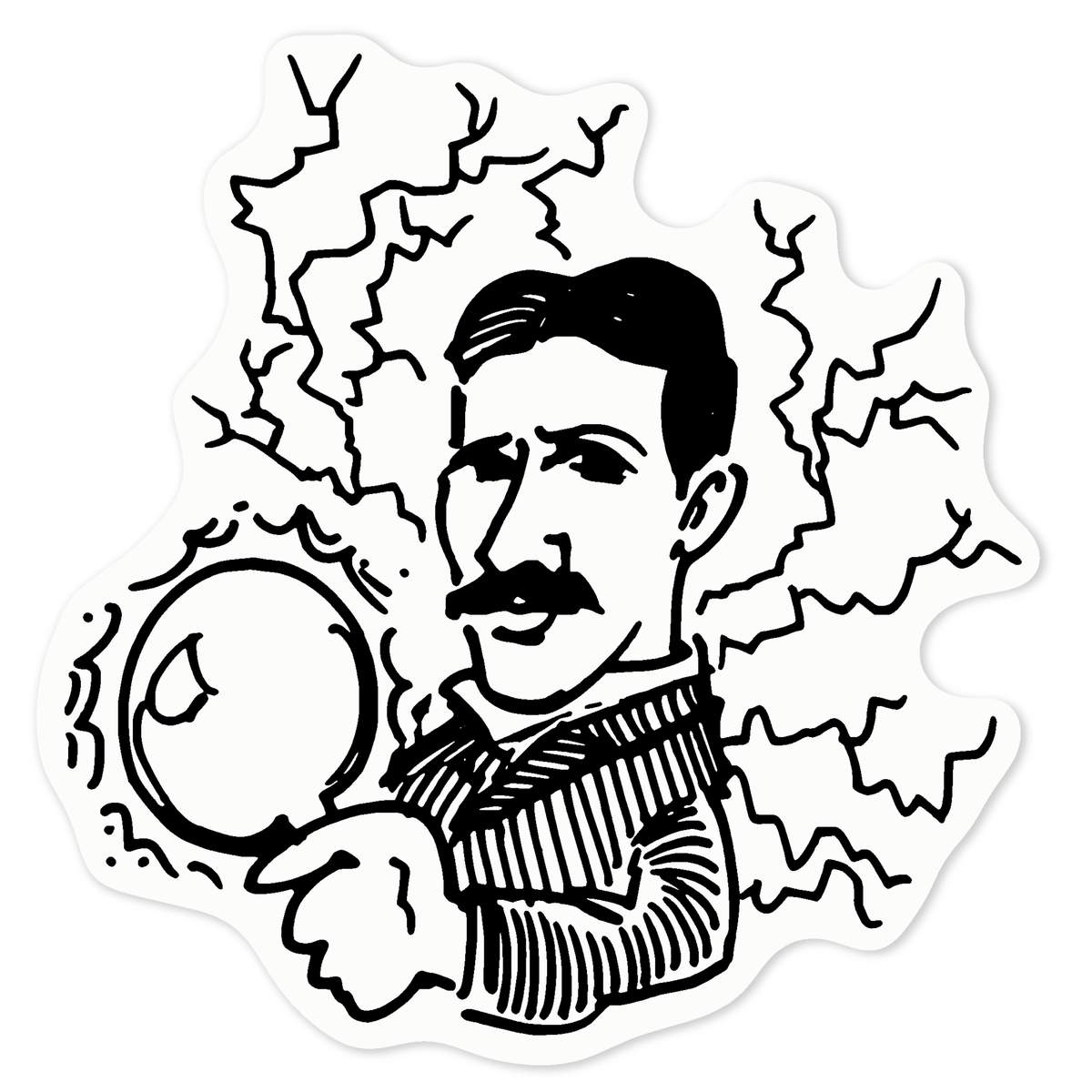 'Nikola Tesla' Clear Premium Vinyl Decal Stickers – Waterproof, Durable & Easy to Apply - For Car Bumpers, Windows, Bins & More - Medium (100mm) (DC00080906)