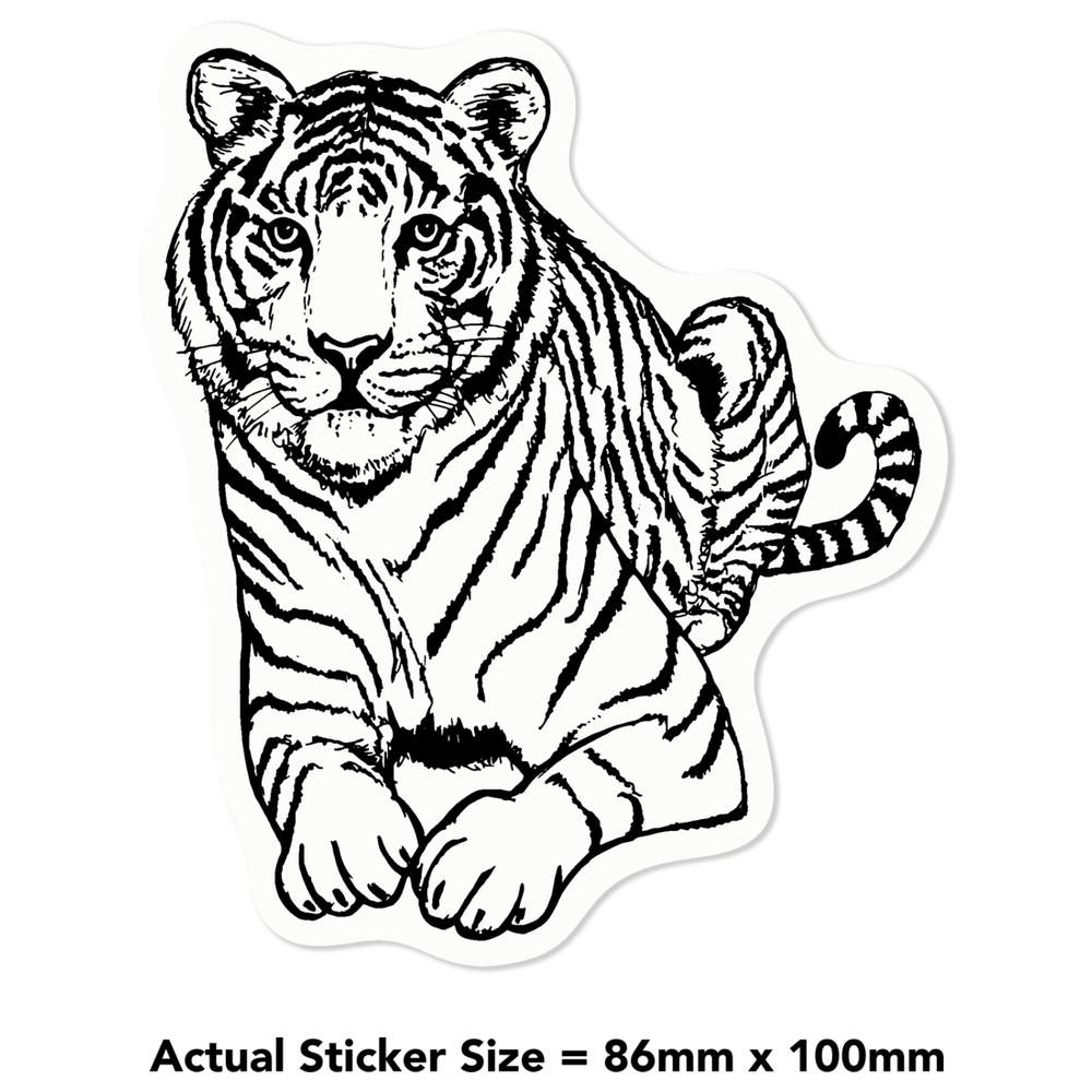 'Sitting Tiger' Clear Sticker Decals (DC034525) - Picture 15 of 30