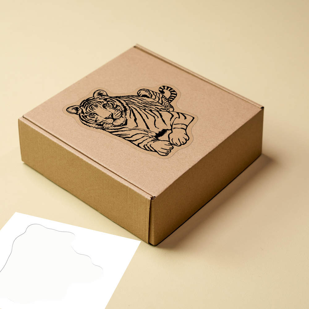 'Sitting Tiger' Clear Sticker Decals (DC034525) - Picture 16 of 30