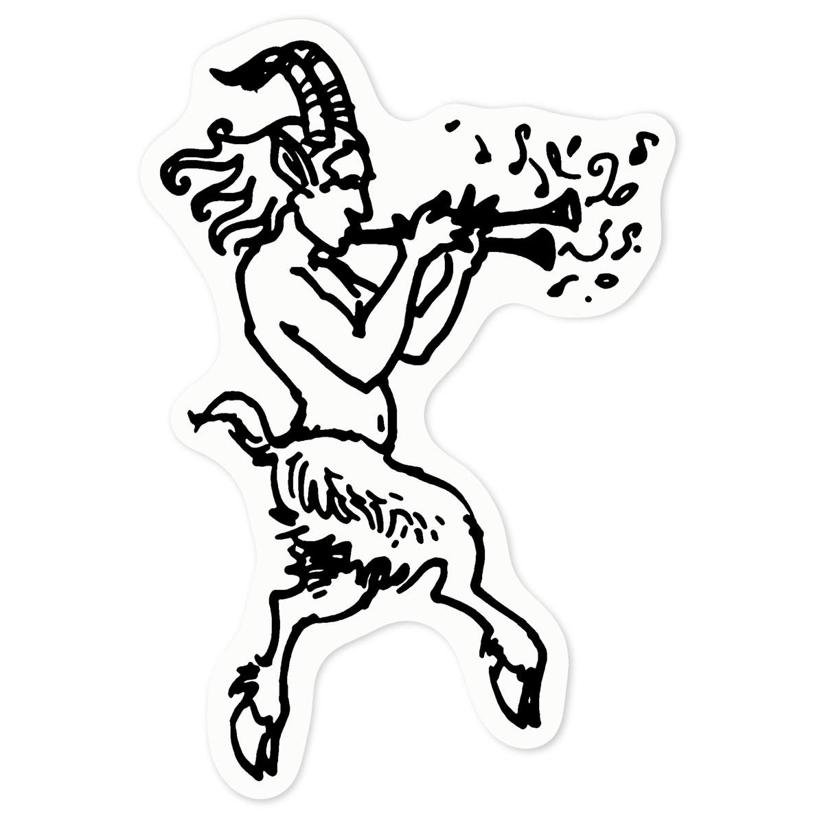 'Musical Faun' Clear Premium Vinyl Decal Stickers – Waterproof, Durable & Easy to Apply - For Car Bumpers, Windows, Bins & More - Medium (100mm) (DC00102994)