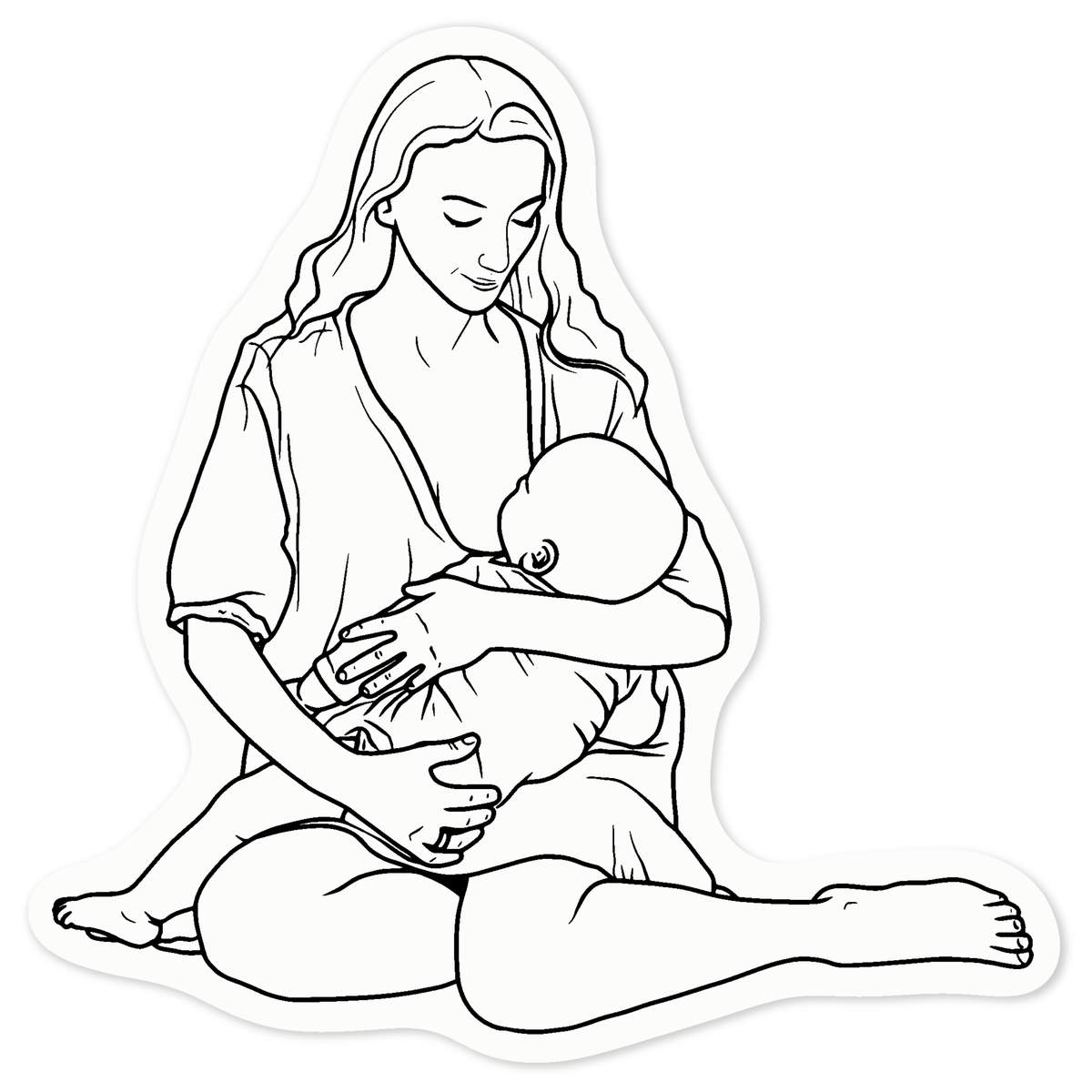 'Breastfeeding Mother' Clear Premium Vinyl Decal Stickers – Waterproof, Durable & Easy to Apply - For Car Bumpers, Windows, Bins & More - Medium (100mm) (DC00107610)
