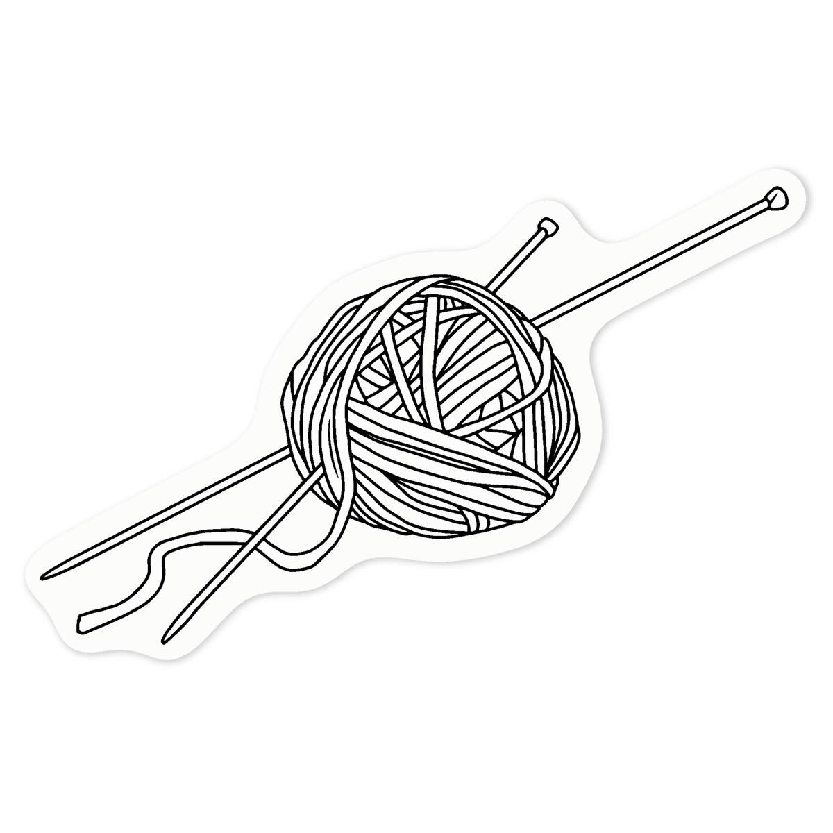 'Wool & Knitting Needles' Clear Premium Vinyl Decal Stickers – Waterproof, Durable & Easy to Apply - For Car Bumpers, Windows, Bins & More - Medium (100mm) (DC00114585)