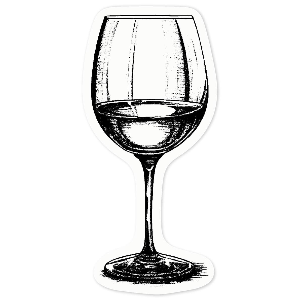 'wine glass' Clear Premium Vinyl Decal Stickers – Waterproof, Durable & Easy to Apply - For Car Bumpers, Windows, Bins & More - Medium (100mm) (DC00119249)