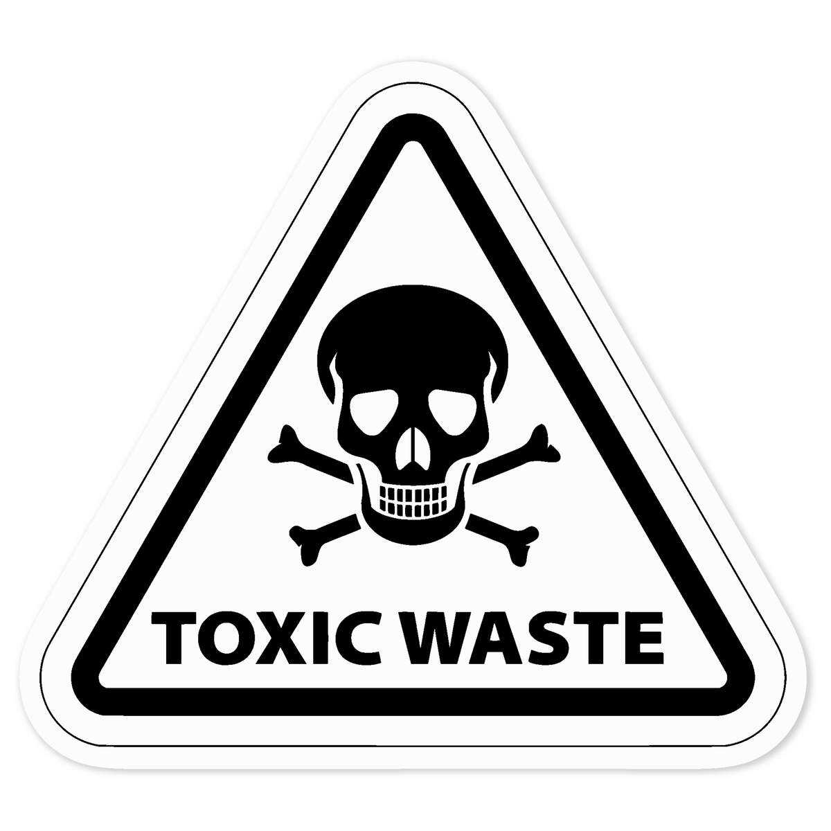 'Toxic Waste' Clear Premium Vinyl Decal Stickers – Waterproof, Durable & Easy to Apply - For Car Bumpers, Windows, Bins & More - Medium (100mm) (DC00120965)