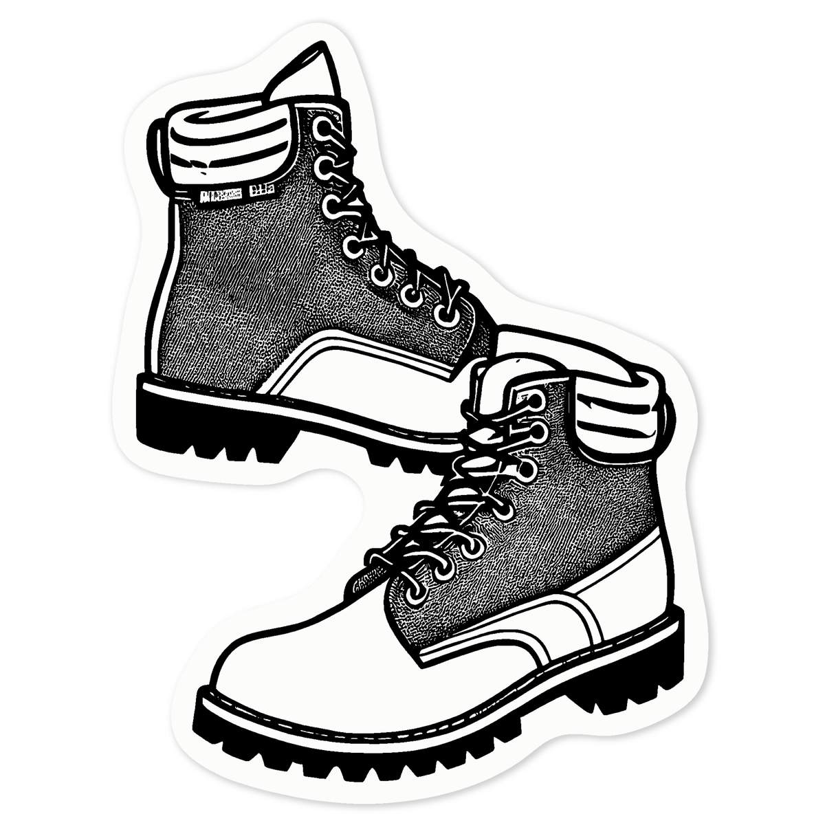 'Hiking Boots' Clear Premium Vinyl Decal Stickers – Waterproof, Durable & Easy to Apply - For Car Bumpers, Windows, Bins & More - Medium (100mm) (DC00124745)
