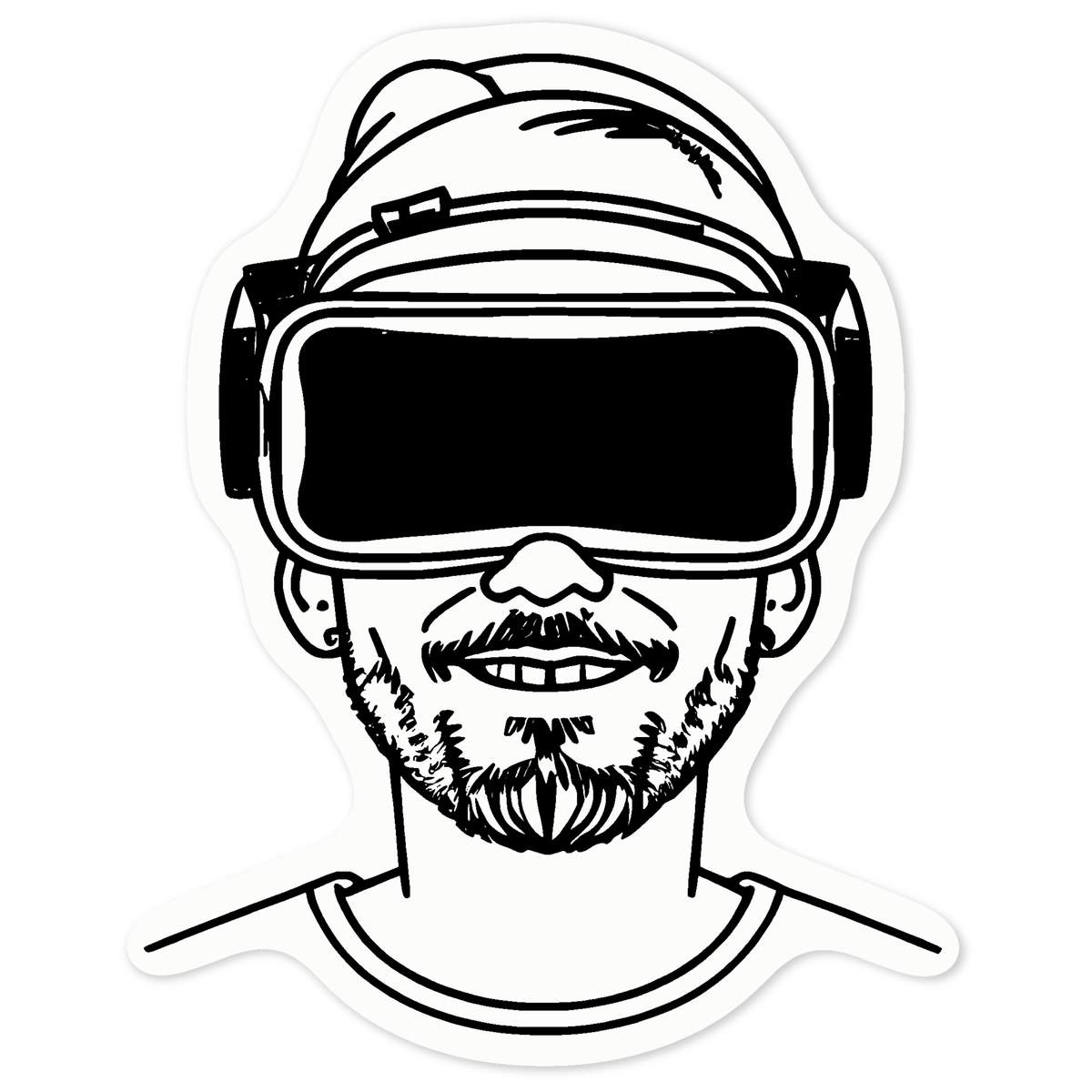 'Virtual Reality Headset' Clear Premium Vinyl Decal Stickers – Waterproof, Durable & Easy to Apply - For Car Bumpers, Windows, Bins & More - Medium (100mm) (DC00124809)