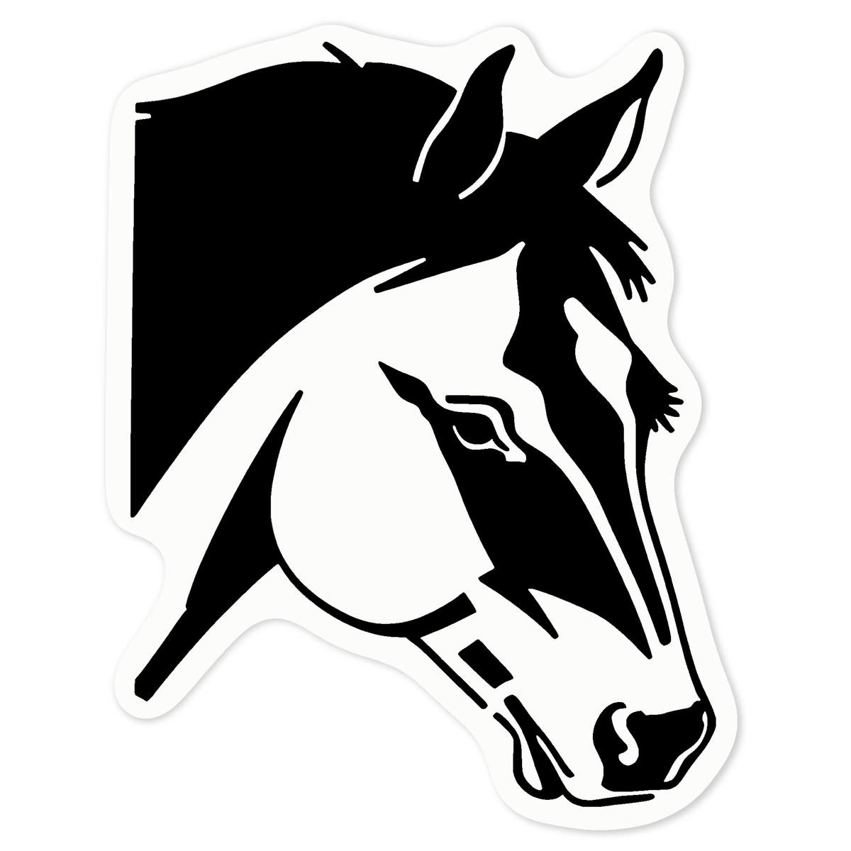 'Horse Face' Clear Premium Vinyl Decal Stickers – Waterproof, Durable & Easy to Apply - For Car Bumpers, Windows, Bins & More - Medium (100mm) (DC00125229)