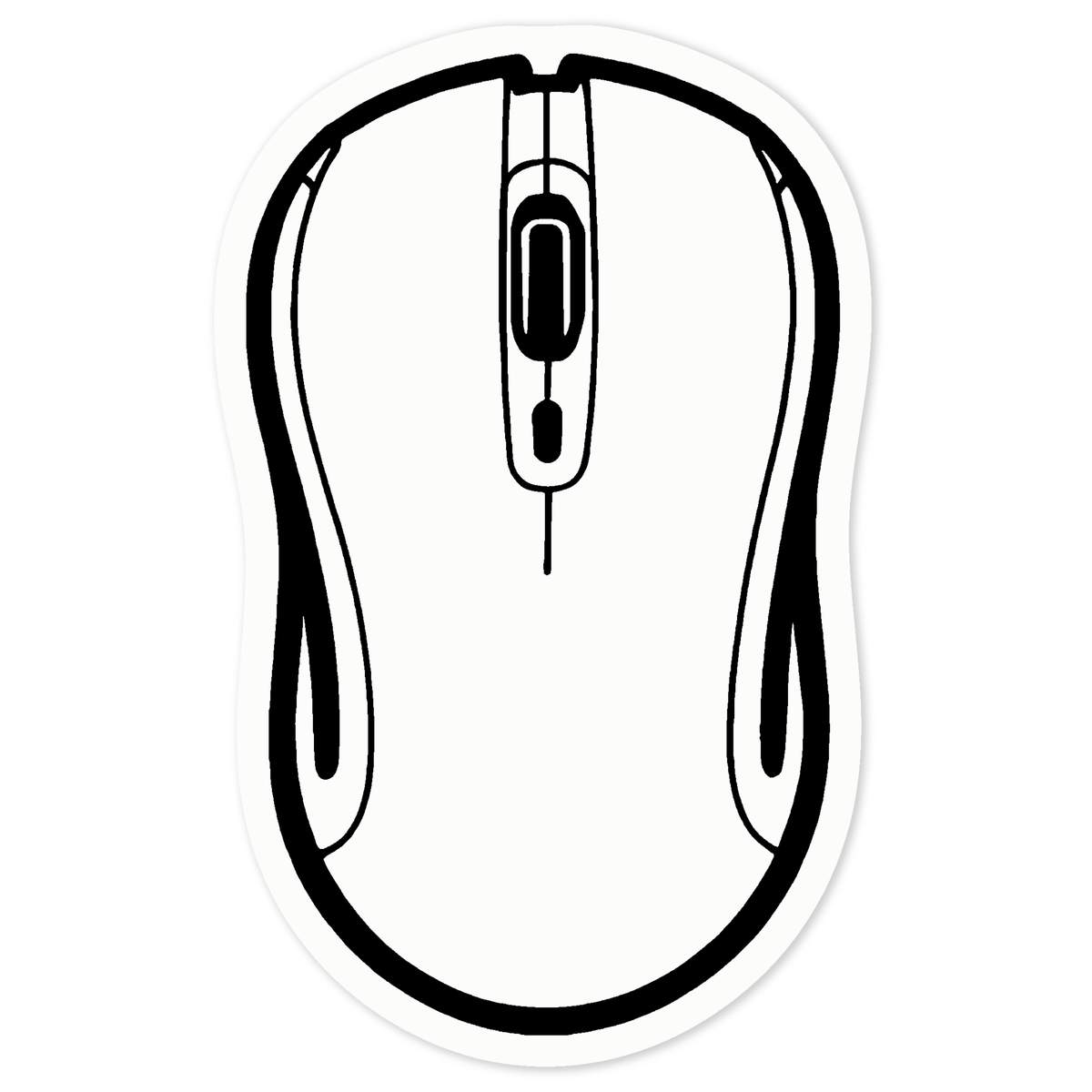 'Computer Mouse' Clear Premium Vinyl Decal Stickers – Waterproof, Durable & Easy to Apply - For Car Bumpers, Windows, Bins & More - Medium (100mm) (DC00126325)