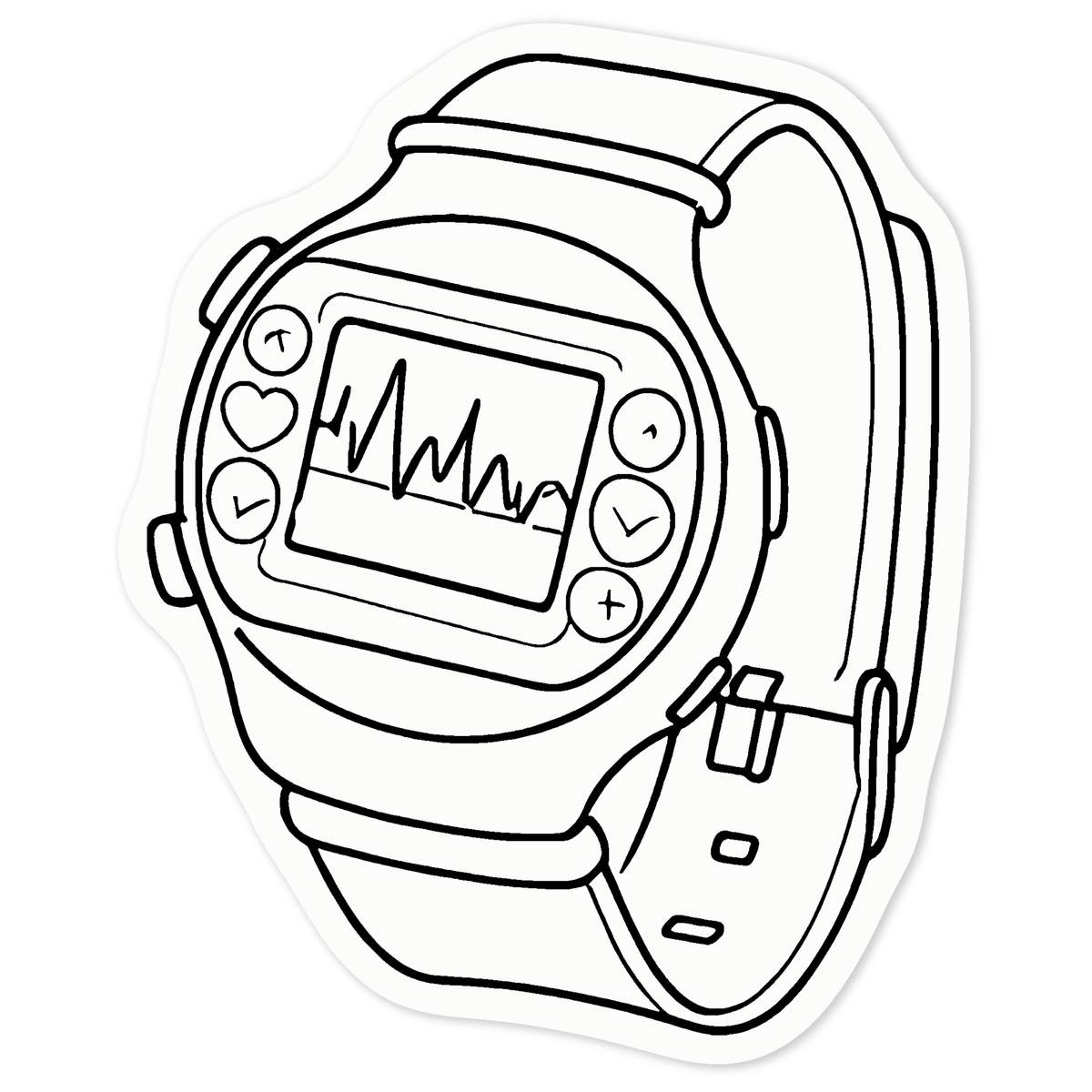 'Smart Watch Monitor' Clear Premium Vinyl Decal Stickers – Waterproof, Durable & Easy to Apply - For Car Bumpers, Windows, Bins & More - Medium (100mm) (DC00126433)