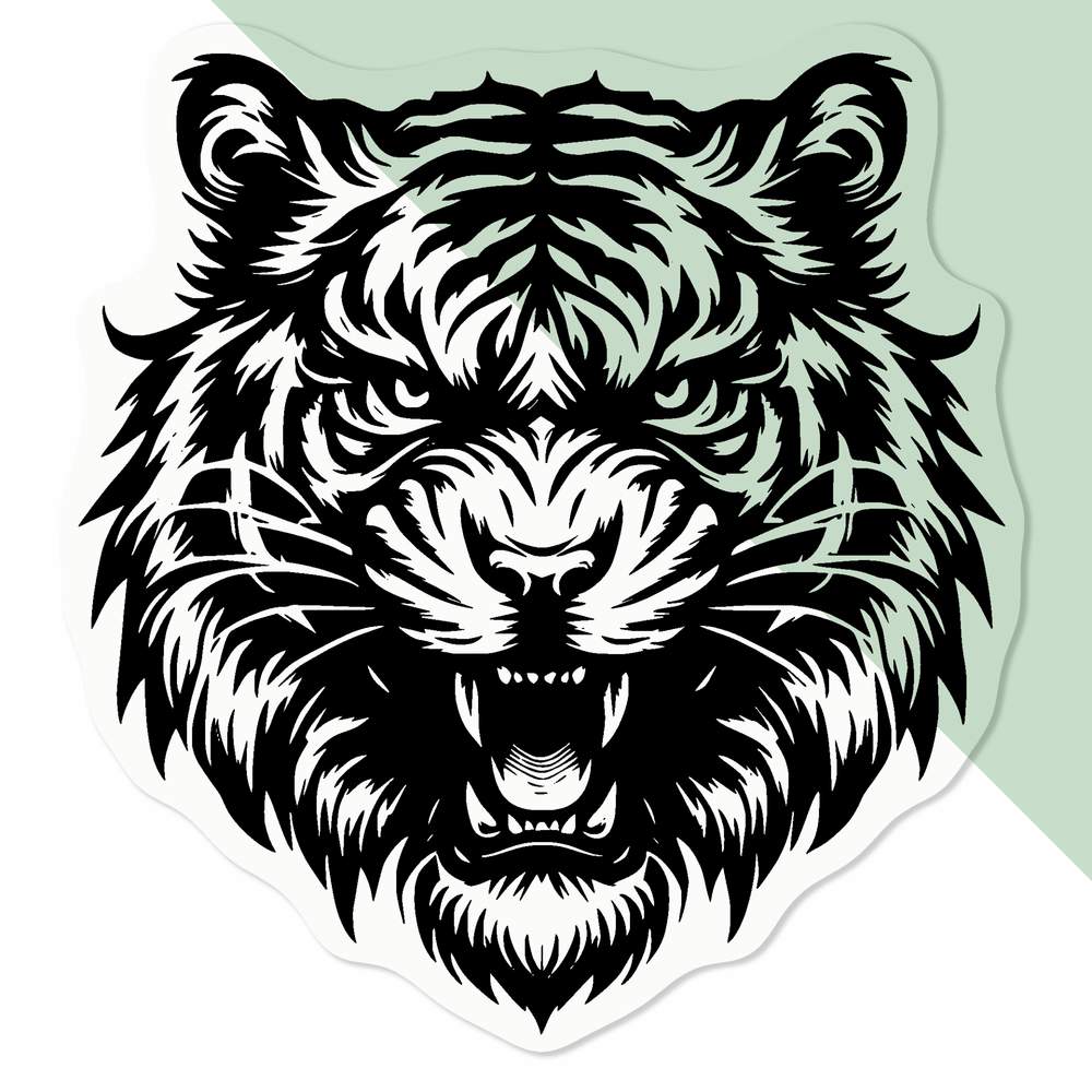 'Angry Tiger' Clear Sticker Decals (DC045519) - Picture 13 of 30