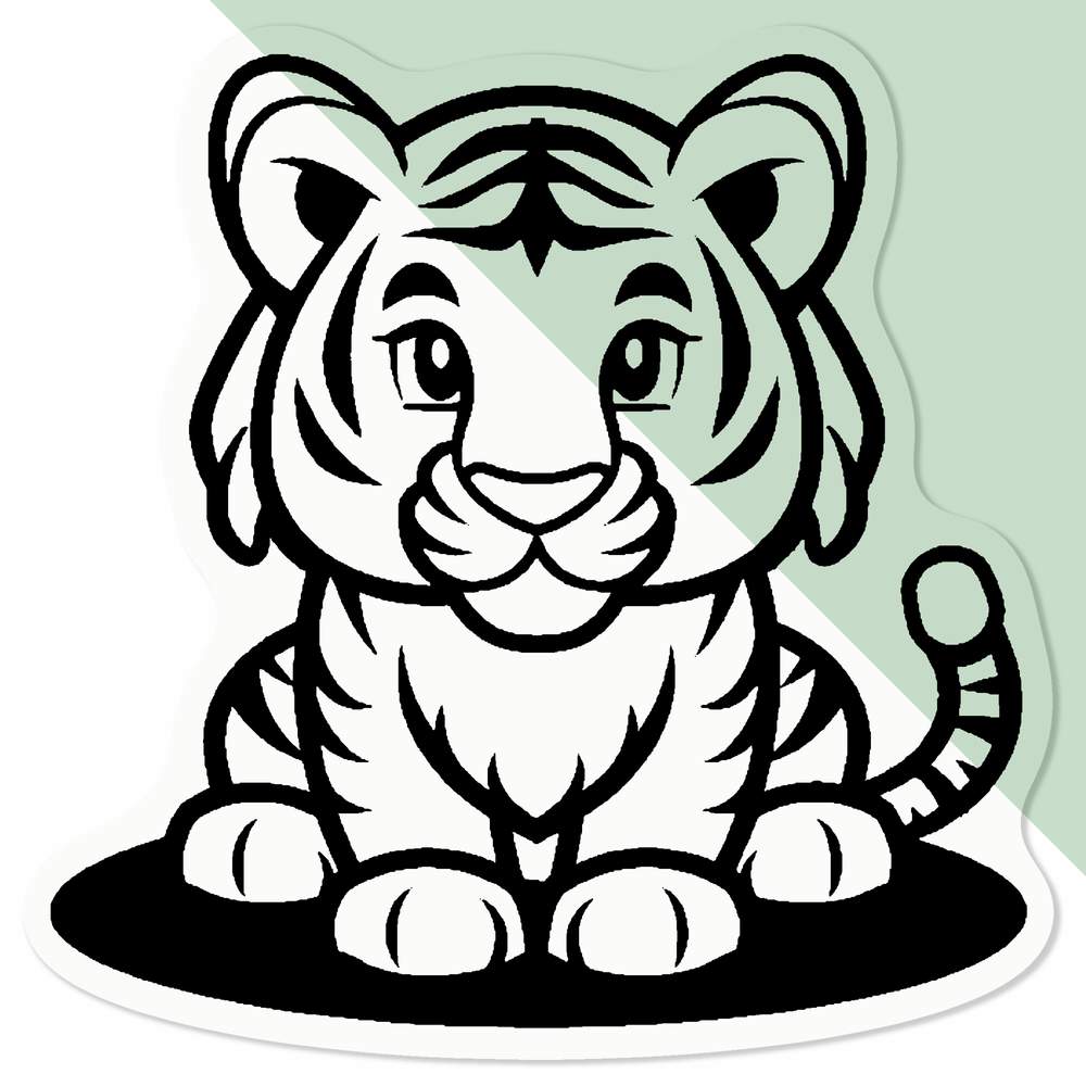 'Cute Tiger Sitting' Clear Sticker Decals (DC045855) - Picture 13 of 30