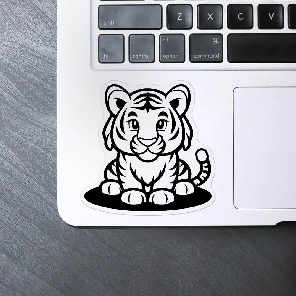 'Cute Tiger Sitting' Clear Sticker Decals (DC045855) - Picture 14 of 30