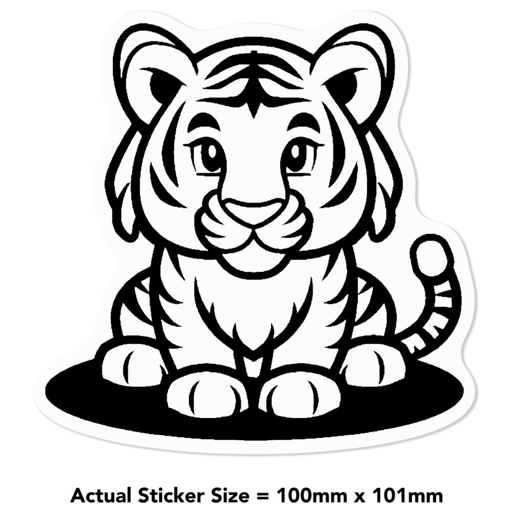 'Cute Tiger Sitting' Clear Sticker Decals (DC045855) - Picture 15 of 30