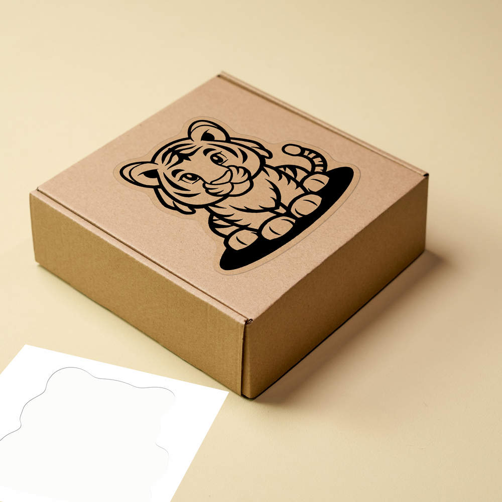 'Cute Tiger Sitting' Clear Sticker Decals (DC045855) - Picture 16 of 30