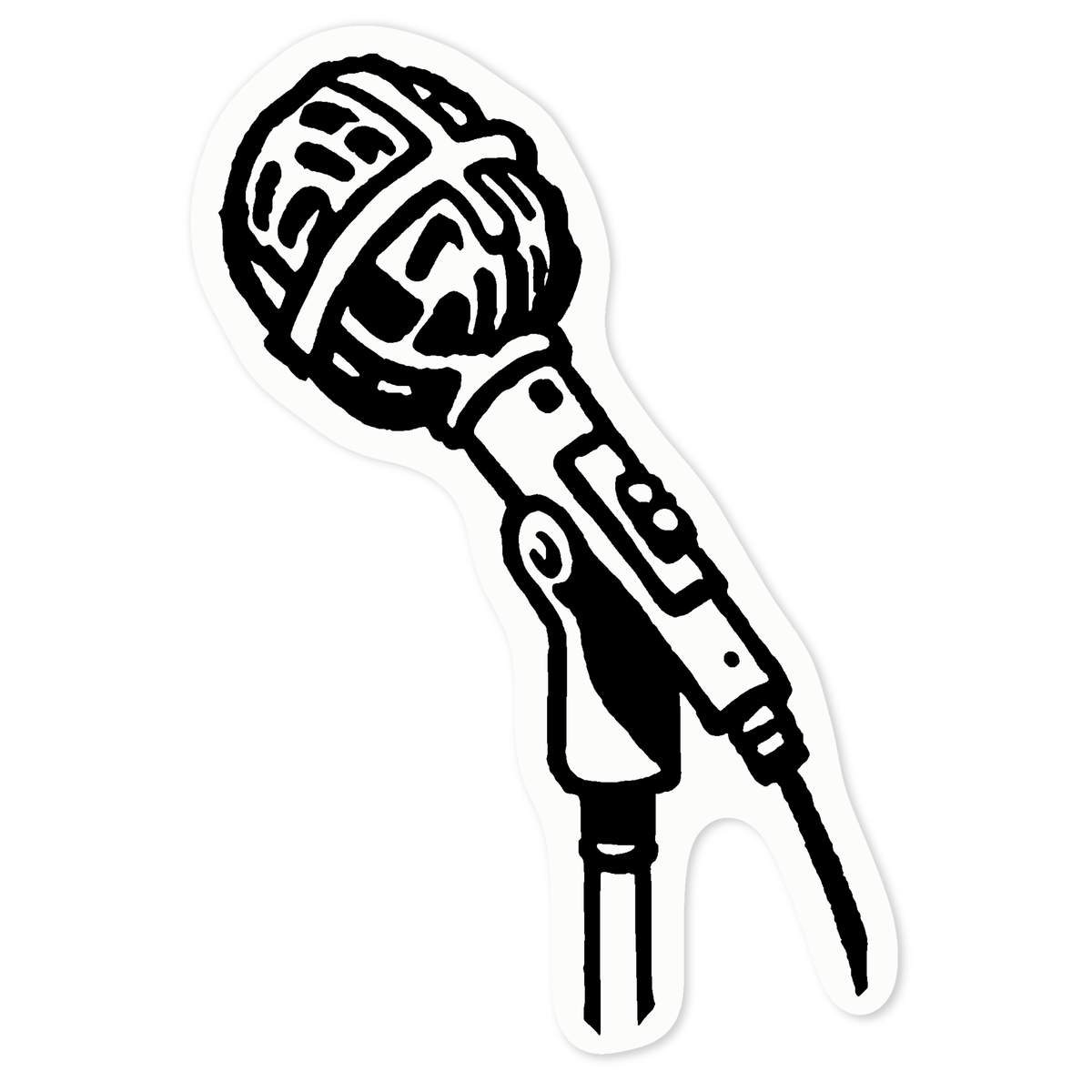 'Microphone' Clear Premium Vinyl Decal Stickers – Waterproof, Durable & Easy to Apply - For Car Bumpers, Windows, Bins & More - Medium (100mm) (DC00128645)