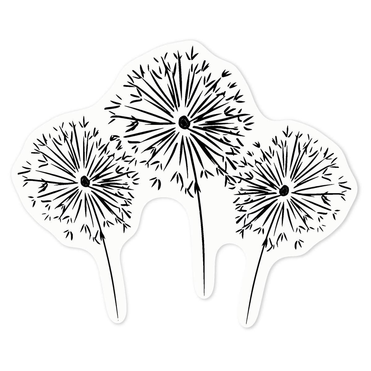 'Dandelion Clocks' Clear Premium Vinyl Decal Stickers – Waterproof, Durable & Easy to Apply - For Car Bumpers, Windows, Bins & More - Medium (100mm) (DC00131301)