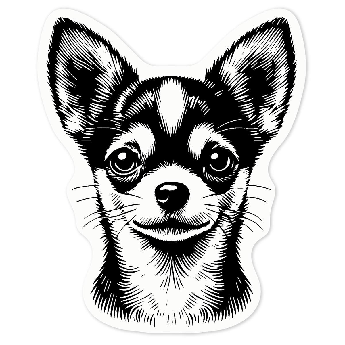 'Chihuahua' Vinyl Decal Sticker - Clear, 10cm - Waterproof Permanent Graphic for Cars, Windows, Bins and Smooth Surfaces (DC00133677)