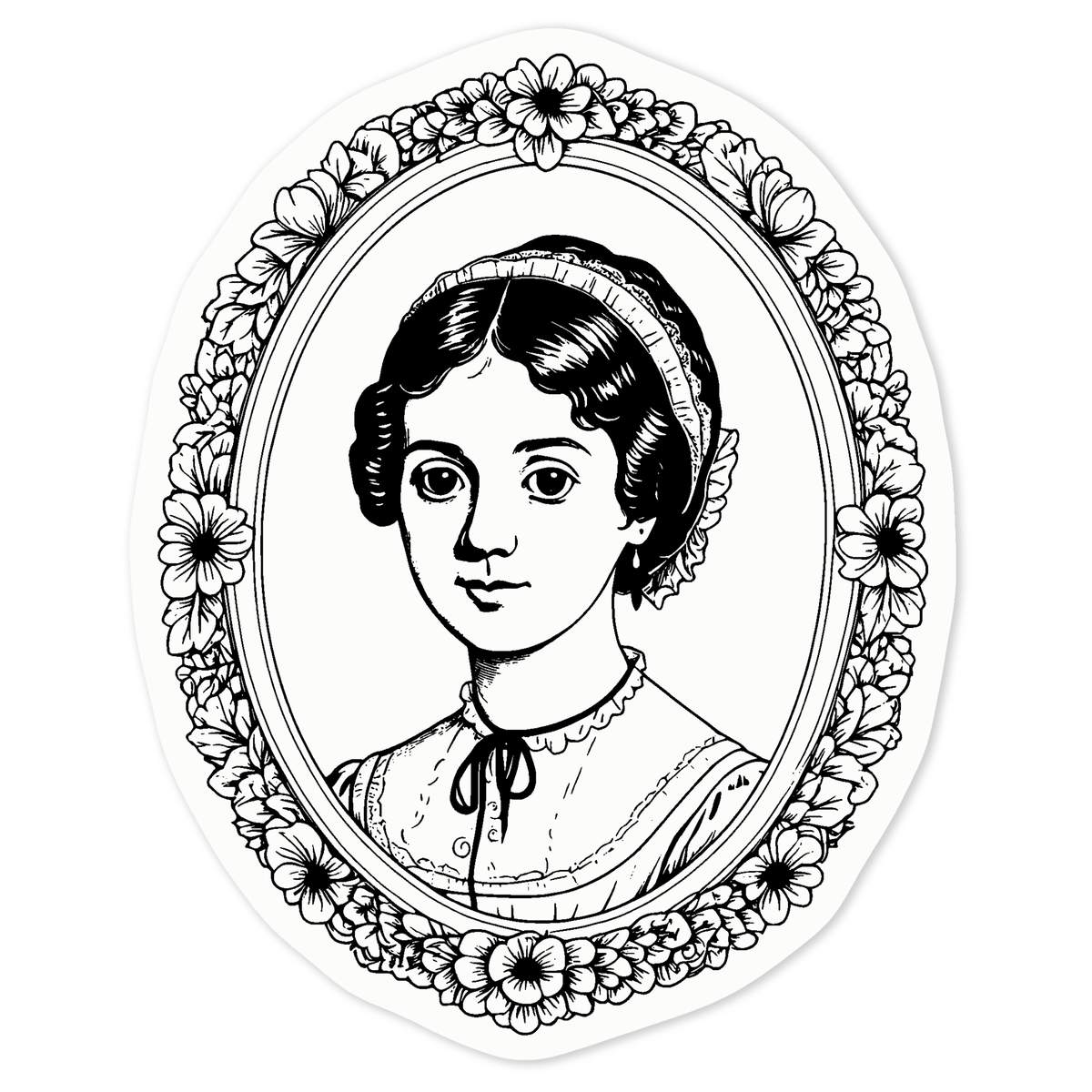 'Jane Austen' Clear Premium Vinyl Decal Stickers – Waterproof, Durable & Easy to Apply - For Car Bumpers, Windows, Bins & More - Medium (100mm) (DC00136649)