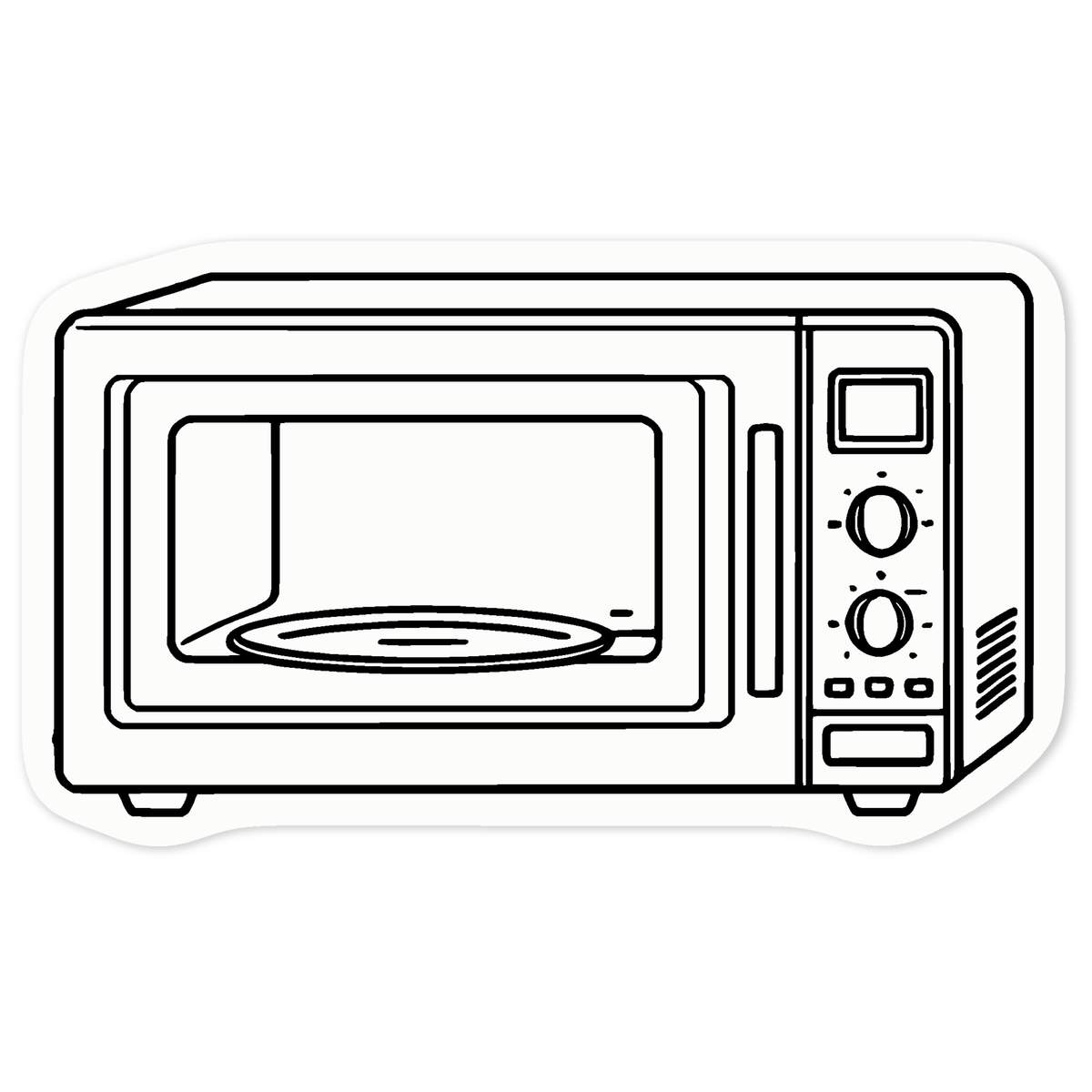 'Microwave Oven' Clear Premium Vinyl Decal Stickers – Waterproof, Durable & Easy to Apply - For Car Bumpers, Windows, Bins & More - Medium (100mm) (DC00136673)