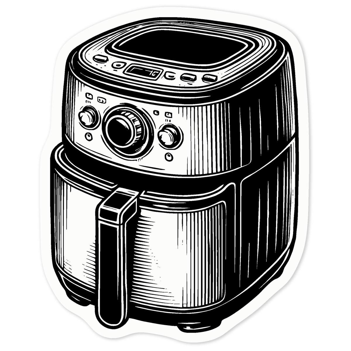 'Air Fryer' Clear Premium Vinyl Decal Stickers – Waterproof, Durable & Easy to Apply - For Car Bumpers, Windows, Bins & More - Medium (100mm) (DC00138133)