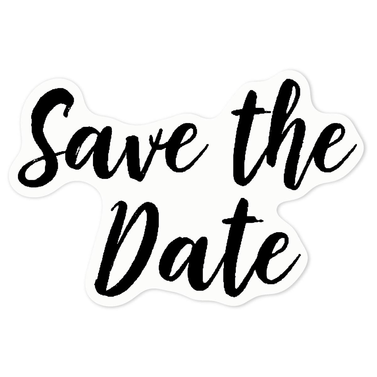 'Save The Date' Clear Premium Vinyl Decal Stickers – Waterproof, Durable & Easy to Apply - For Car Bumpers, Windows, Bins & More - Medium (100mm) (DC00138233)