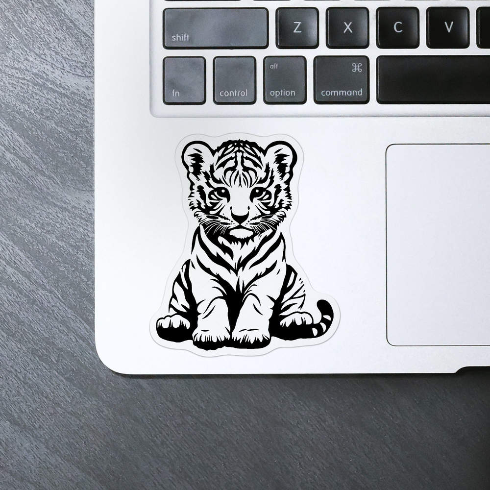 'Tiger Cub Sitting' Clear Sticker Decals (DC051733) - Picture 14 of 30