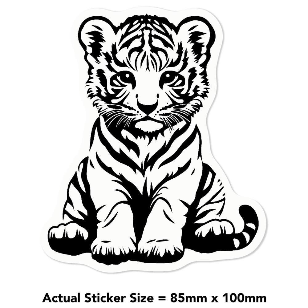 'Tiger Cub Sitting' Clear Sticker Decals (DC051733) - Picture 15 of 30