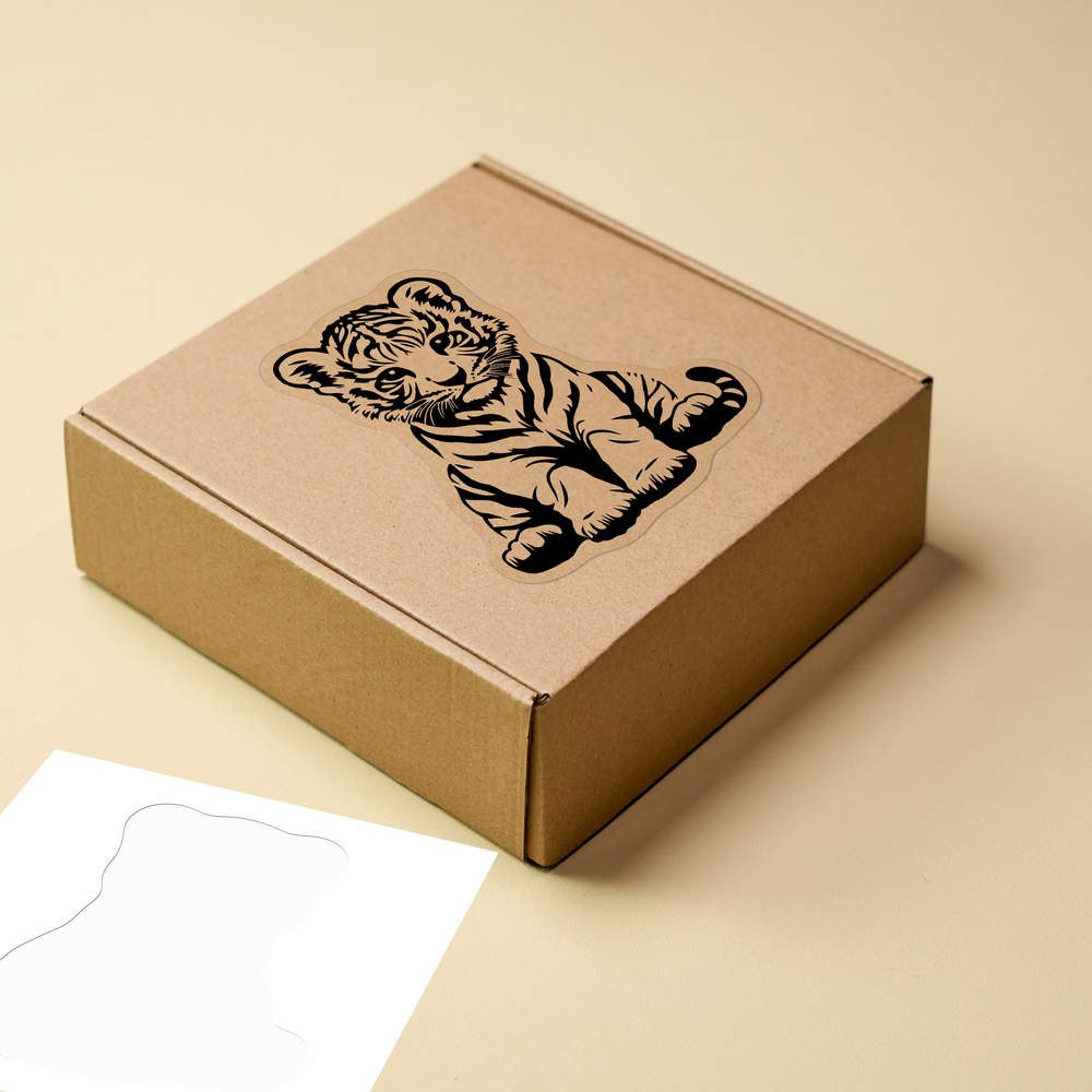 'Tiger Cub Sitting' Clear Sticker Decals (DC051733) - Picture 16 of 30