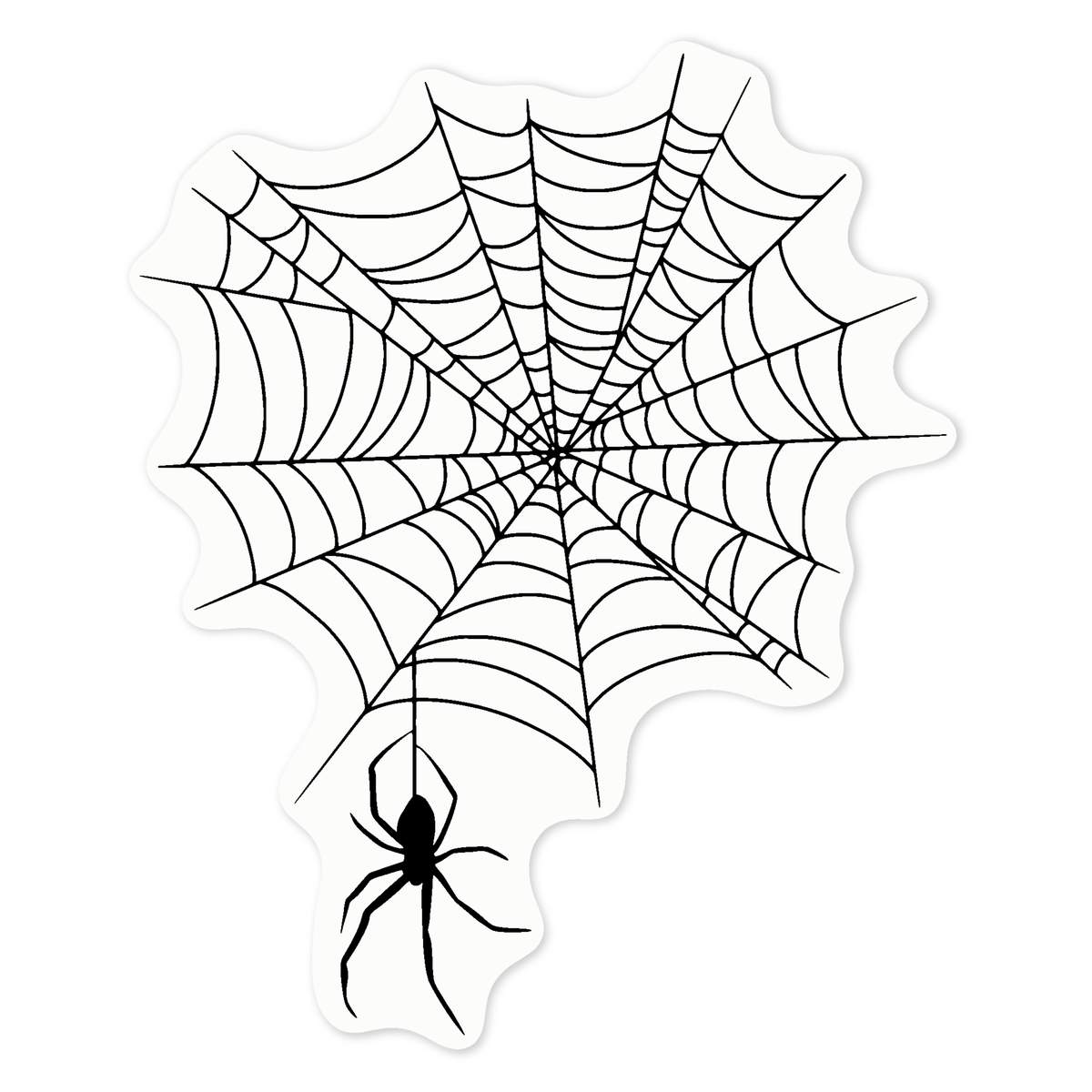 'Creepy Spiderweb' Clear Premium Vinyl Decal Stickers – Waterproof, Durable & Easy to Apply - For Car Bumpers, Windows, Bins & More - Medium (100mm) (DC00140017)