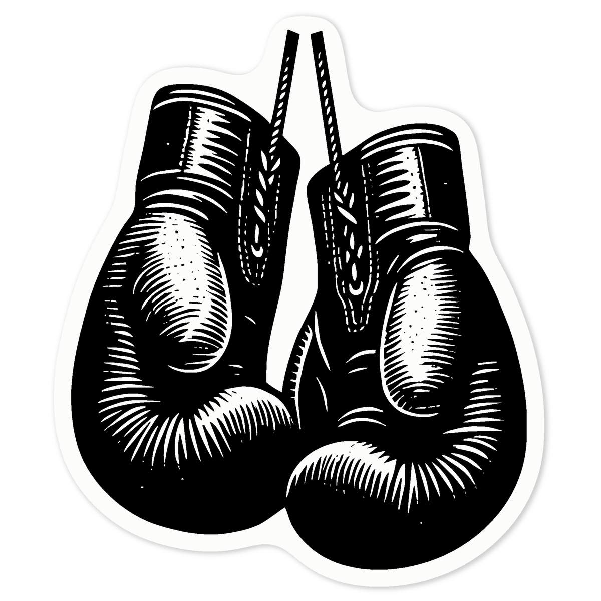 'Boxing Gloves' Vinyl Decal Sticker - Clear, 10cm - Waterproof Permanent Graphic for Cars, Windows, Bins and Smooth Surfaces (DC00143265)